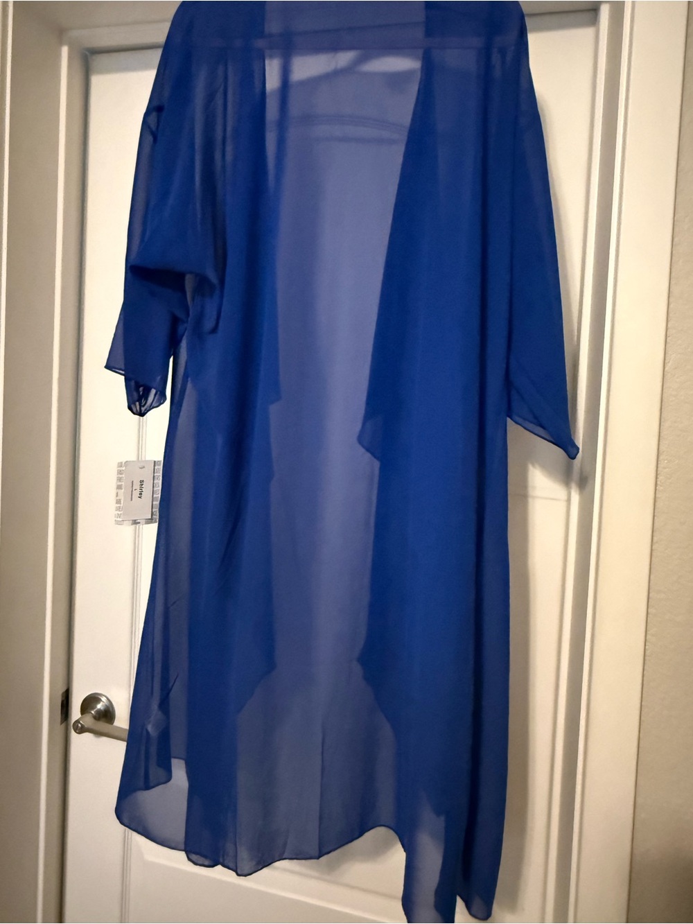 Lularoe Shirley Sheer Royal Blue Cover up/Kimono size Large NWT